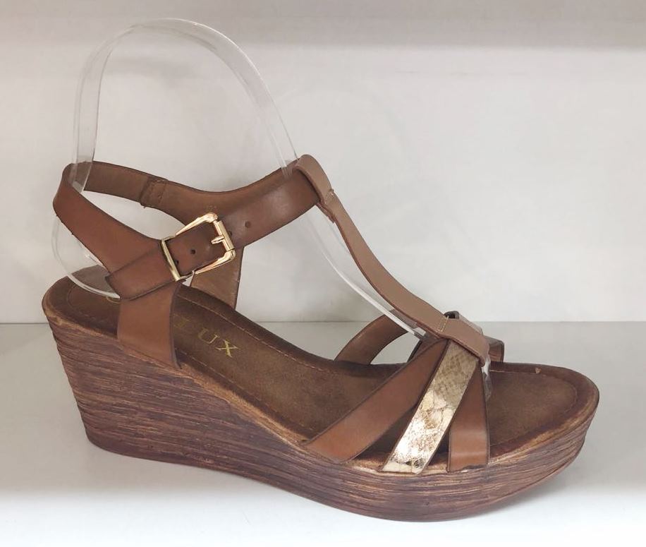 Sandale dama maro cu auriu Fatima biashoes.ro imagine reduceri